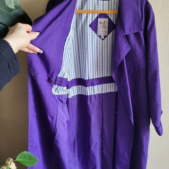 The Water's Edge Vintage Purple Trench Coat size 8 - Picture 4 of 10